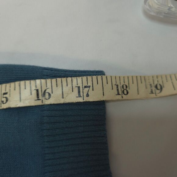J Jill Womens Medium Blue Stretch 3/4 Sleeve Cardigan Sweater - Picture 5 of 6